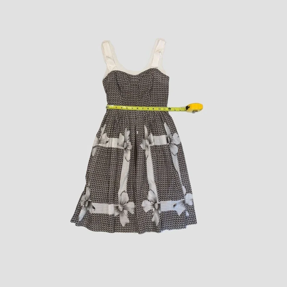 Anthropologie Edme & Esyllte Annona Brown White Bow pattern size 0 - Picture 6 of 11